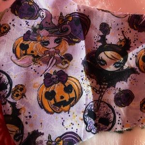 Cute gothic witch face mask olson Halloween bat pumpkin